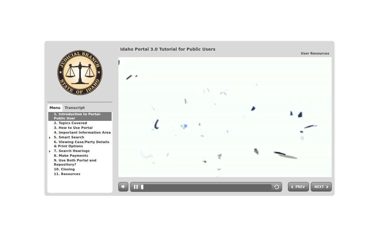 Idaho iCourt public search tutorial