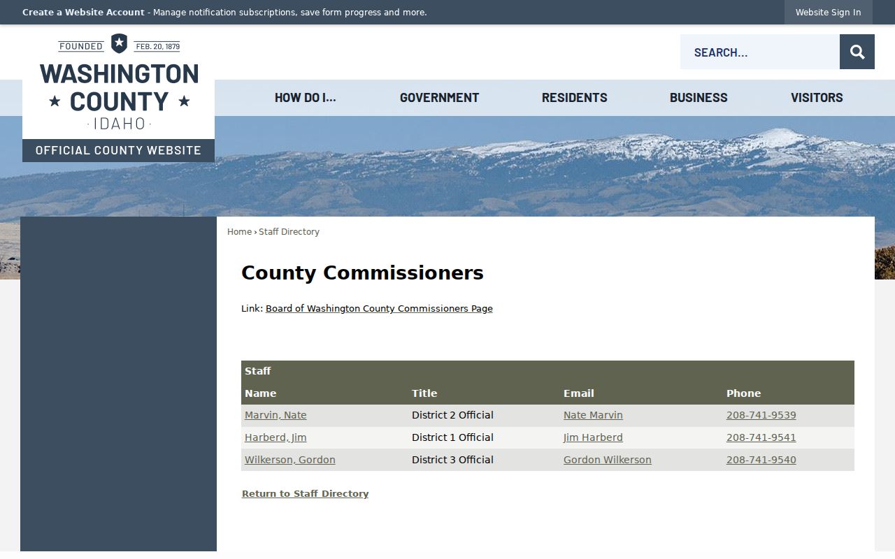 Washington County Sheriff department directory